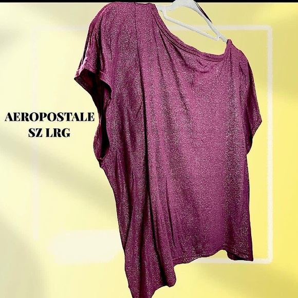 Aeropostale Tops - 🔔3 FOR $25-Aeropostale purple shimmer lightweight shirt, SZ LRG batwing sleeves